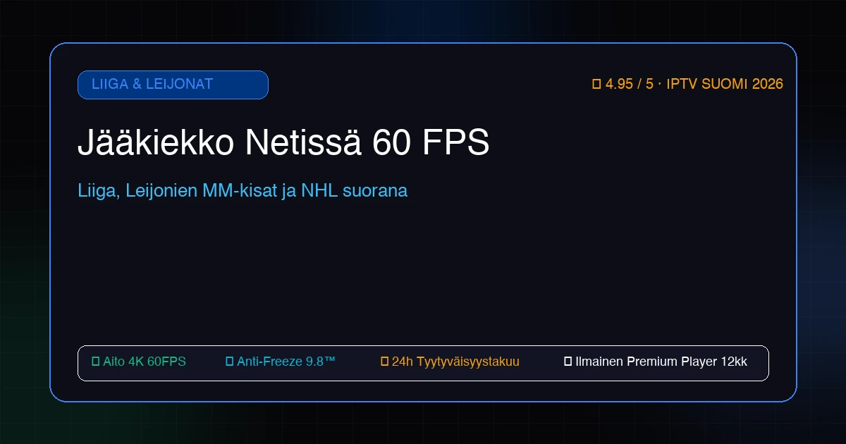 Jääkiekko netissä — Liigan ja Leijonien MM-kisat suorana 60 FPS